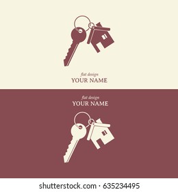 Vector illustration keychain from home