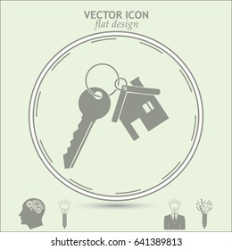 Vector illustration keychain from home