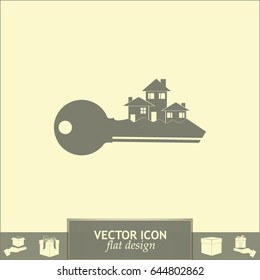 Vector illustration keychain from home