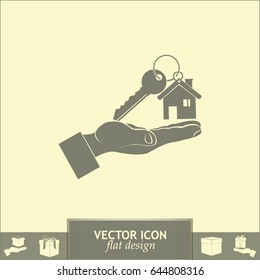 Vector illustration keychain from home
