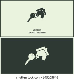 Vector illustration keychain from home 