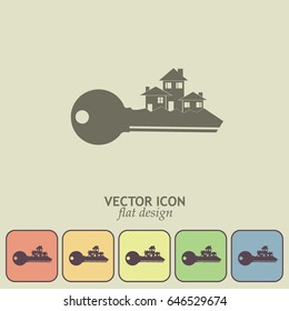 Vector illustration keychain from home