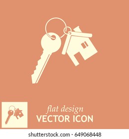 Vector illustration keychain from home