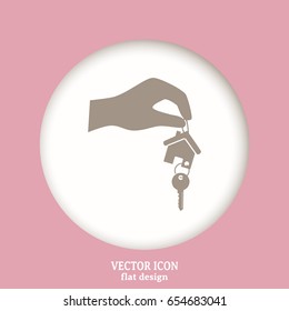 Vector illustration keychain from home