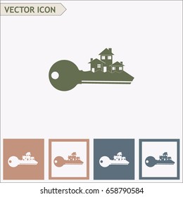 Vector illustration keychain from home