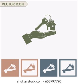 Vector illustration keychain from home