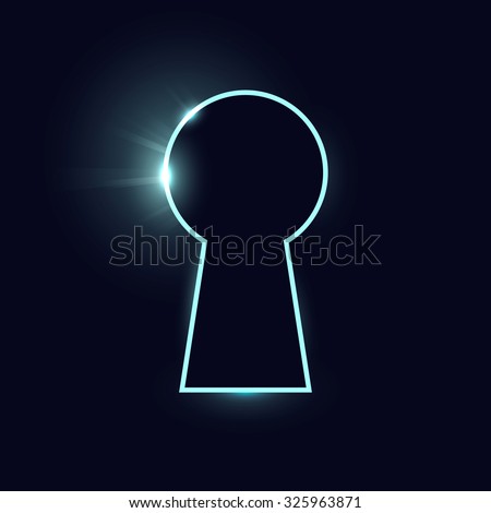 Vector illustration of keyhole silhouette, eps 10. Isolated on black background.