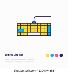 Vector illustration of keypad icon colored line. Beautiful notebook element also can be used as qwerty icon element.