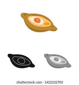 Vector illustration of khachapuri and pastry icon. Set of khachapuri and cuisine stock vector illustration.