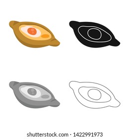 Vector illustration of khachapuri and pastry logo. Set of khachapuri and cuisine vector icon for stock.