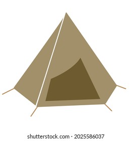 vector illustration of khaki tent