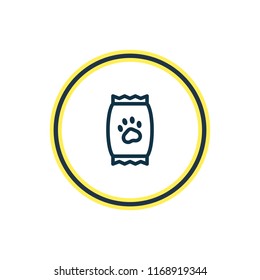 Vector illustration of kibble icon line. Beautiful animal element also can be used as cat food icon element.