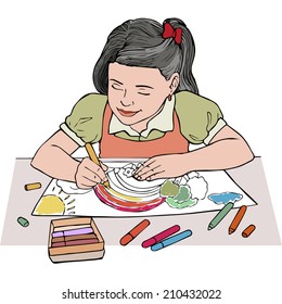 Vector illustration, kid coloring, cartoon concept, white background.