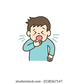 Ilustración vectorial de tos infantil