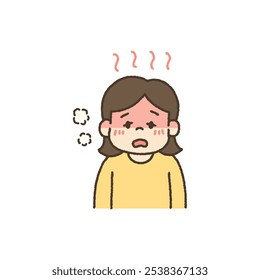 Ilustração vetorial de criança com febre