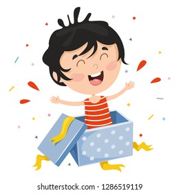 Ilustración Del Vector De La Caja De Regalos Para Niños