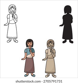 Ilustración vectorial de un niño sostiene un helado en varias apariciones
