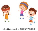 Vector Illustration Of Kid Playing Blind Mans Buff