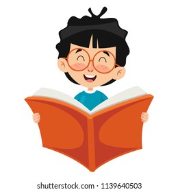 Similar Images, Stock Photos & Vectors of Child reading book, vector