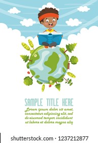 Ilustración Del Vector Del Libro De Lectura De Niños