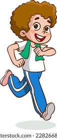 Vector Illustration Of Kid Running