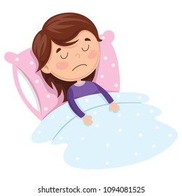 Vector Illustration Of Kid Sleeping
