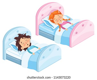 Vector Illustration Of Kid Sleeping