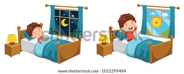 Illustration Vectorielle D Un Enfant Qui Dort Image Vectorielle De Stock Libre De Droits