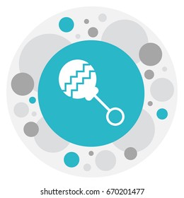 Vector Illustration Of Kid Symbol On Rattle Icon. Premium Quality Isolated Beanbag Element In Trendy Flat Style.