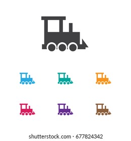 Vector Illustration Of Kid Symbol On Train Icon. Premium Quality Isolated Railway Element In Trendy Flat Style.