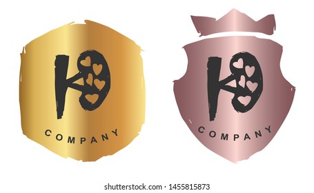 Vector Illustration of Kidney Human Body Parts with Rose Gold and Gold Banner or Background. Graphic Design for Logo and T-shirt.