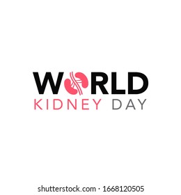 Vector Illustration For Kidney World Day. Kedney Logo Type