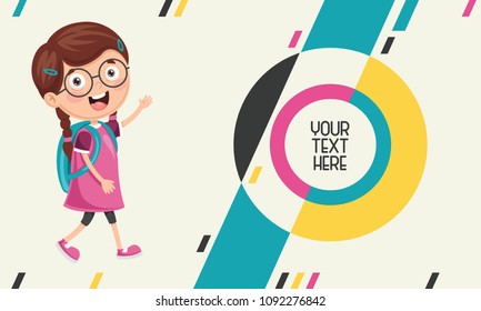 Vector Illustration Of Kids Abstract Background