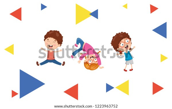 Vector Illustration Kids Abstract Background Stock Vector (Royalty Free ...