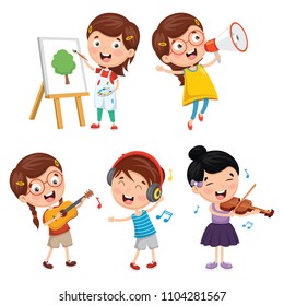 Vector Illustration Of Kids Art