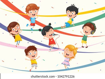 Vector Illustration Of Kids Background