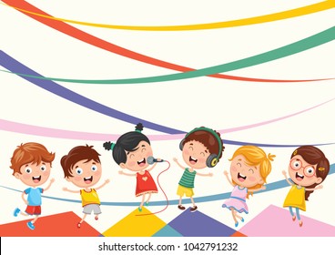 Vector Illustration Of Kids Background Vector Illustration Of Kids Background