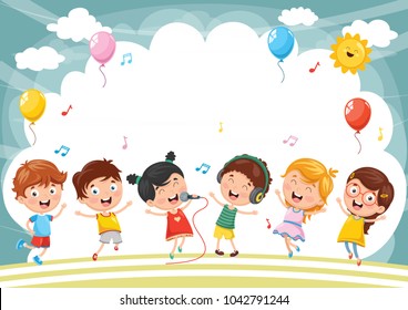 Vector Illustration Of Kids Background