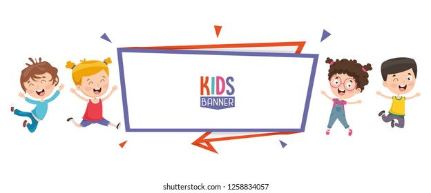 Vector Illustration Of Kids Banner