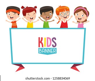 Vector Illustration Kids Banner Stock Vector (Royalty Free) 1258834045