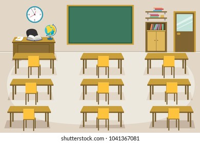 Vector Illustration Of Kids Classroom