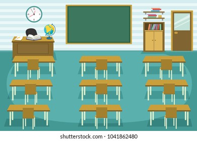 Vector Illustration Of Kids Classroom