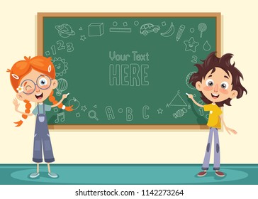 Vector Illustration Of Kids Classroom