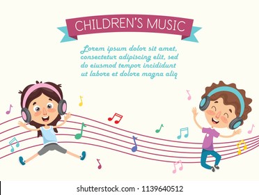 Vector Illustration Of A Kids Dancing