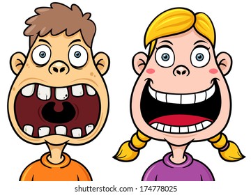 Vector illustration of Kids decayed tooth