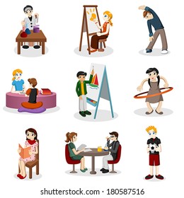 A vector illustration of kids doing educational stuff