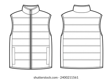 Vector illustration of kids down vest.