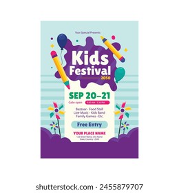 Vektorillustration von Kids Festival Flyer Poster