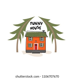 Vector illustration for kids "Funny house".