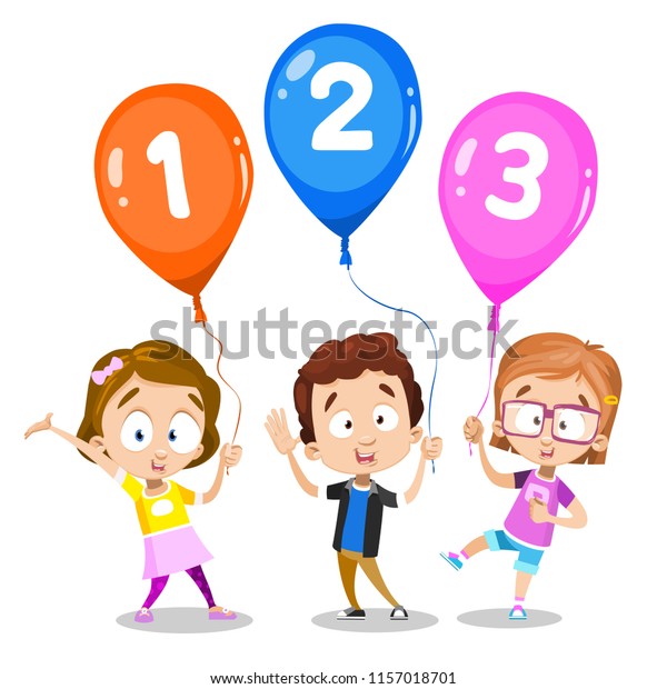 balloons with numbers on them